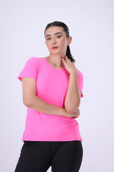 Cationic Women T Shirt Pink Melange